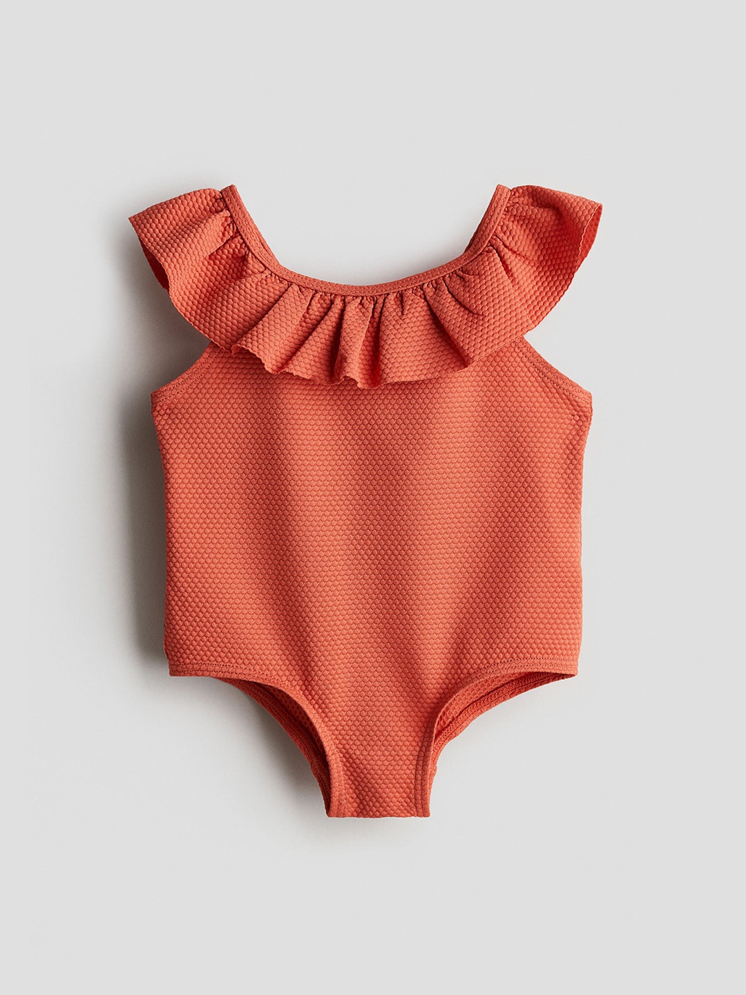 

H&M Girls Flounce-Trimmed Swimsuit, Orange