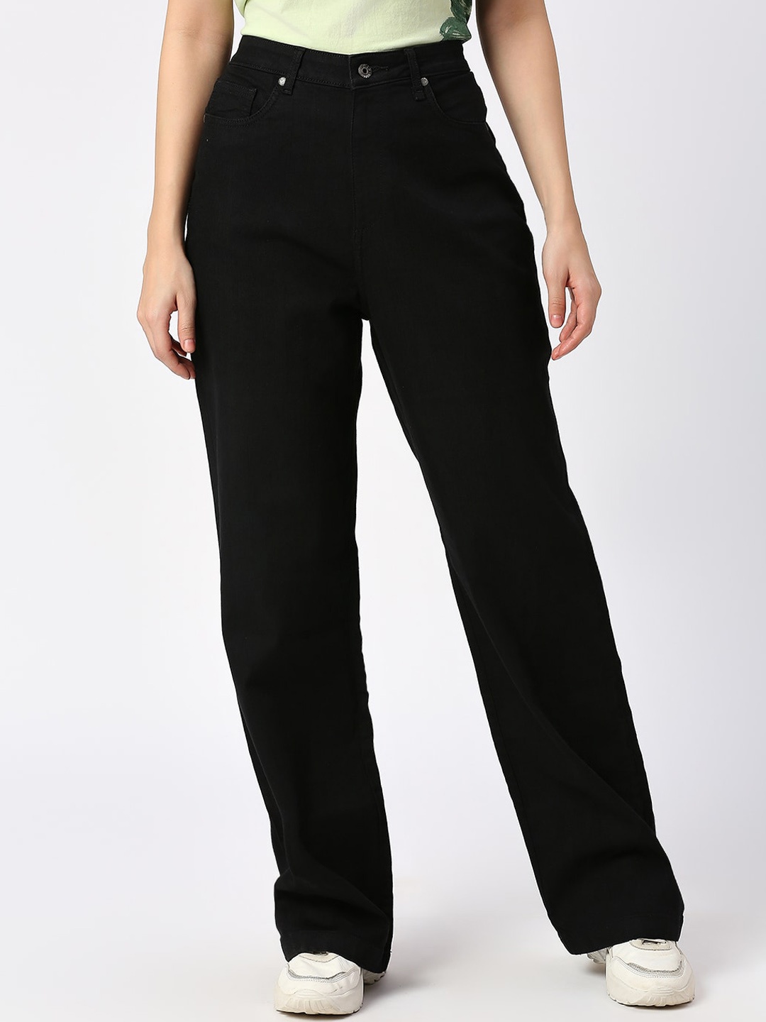 

Being Human Women Flared High-Rise Jeans, Black