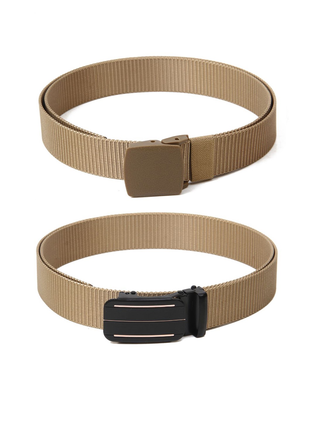 

Calvadoss Girls Set Of 2 Textured Canvas Belts, Beige