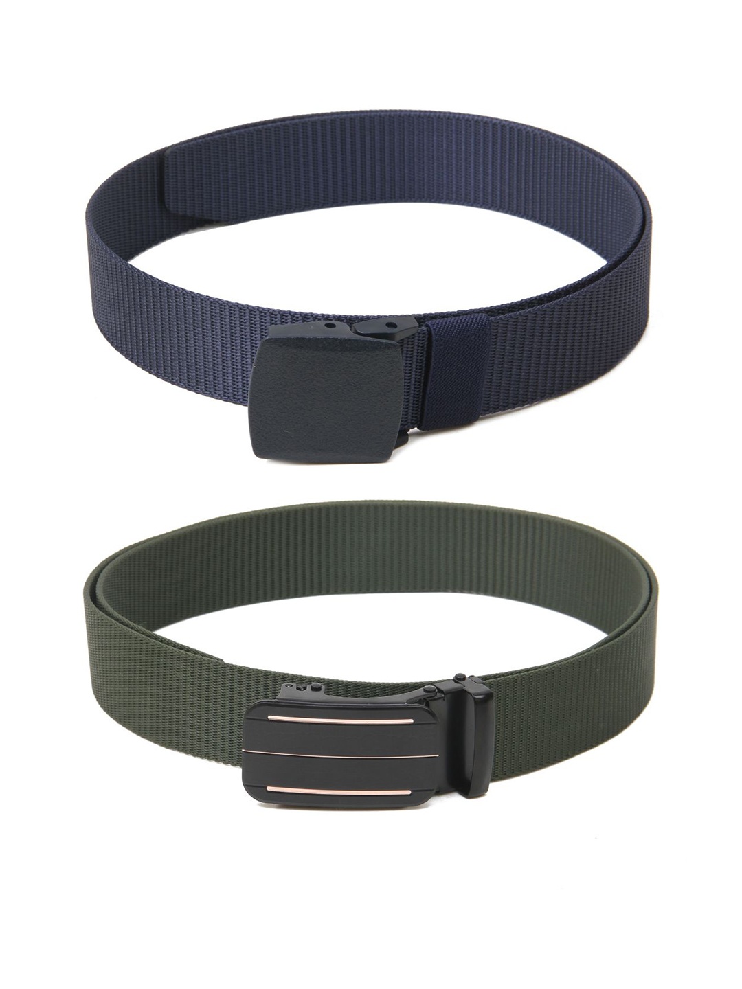 

Calvadoss Girls Set Of 2 Textured Canvas Belt, Navy blue