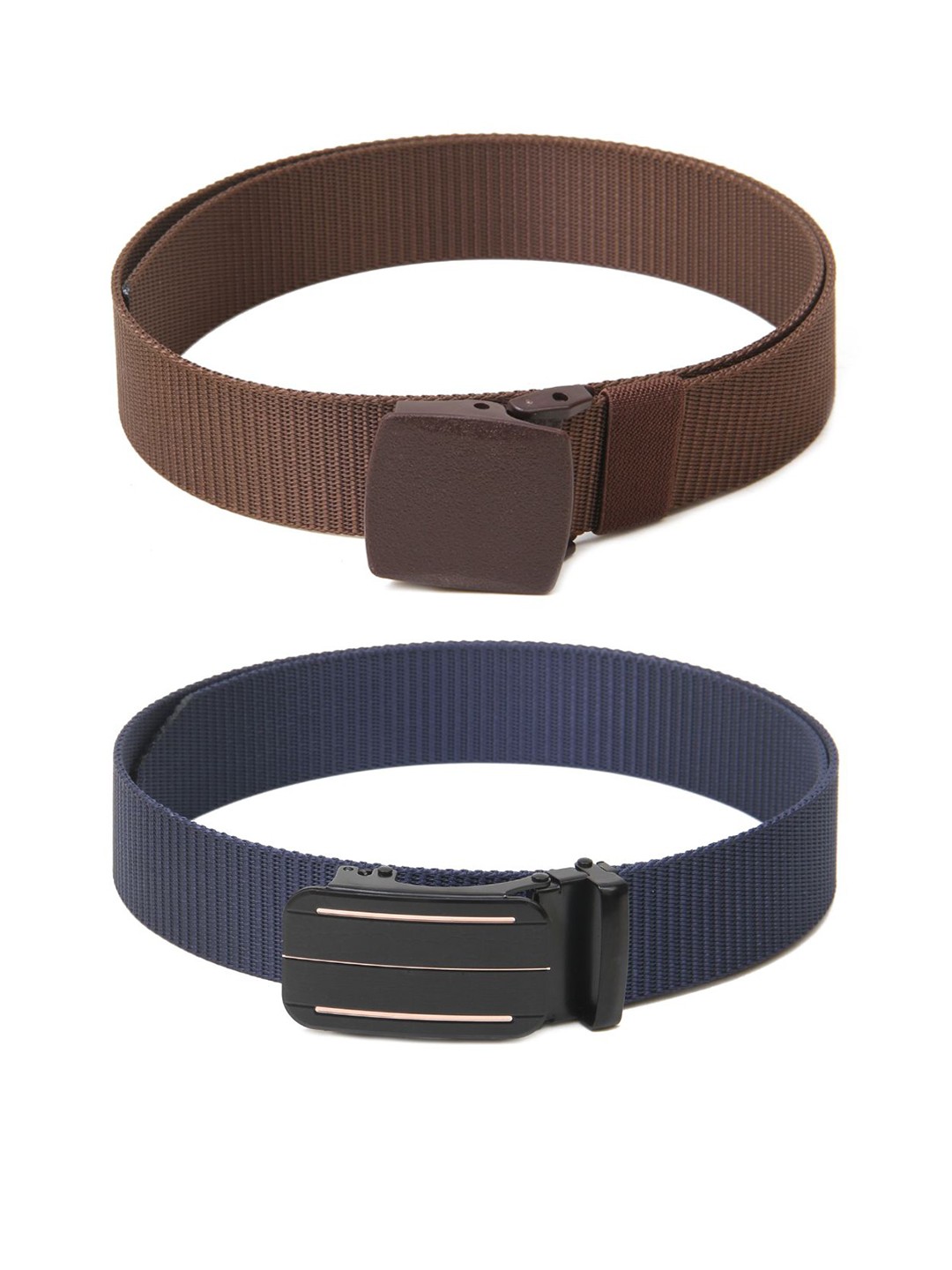 

Calvadoss Girls Set Of 2 Textured Wide Belts, Brown