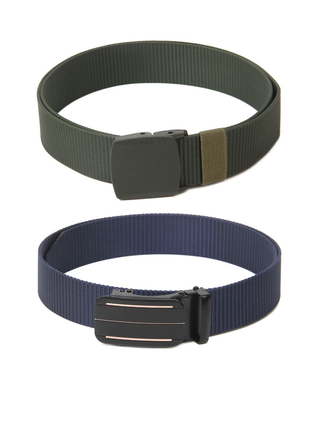 

Calvadoss Girls Set Of 2 Textured Belts, Green