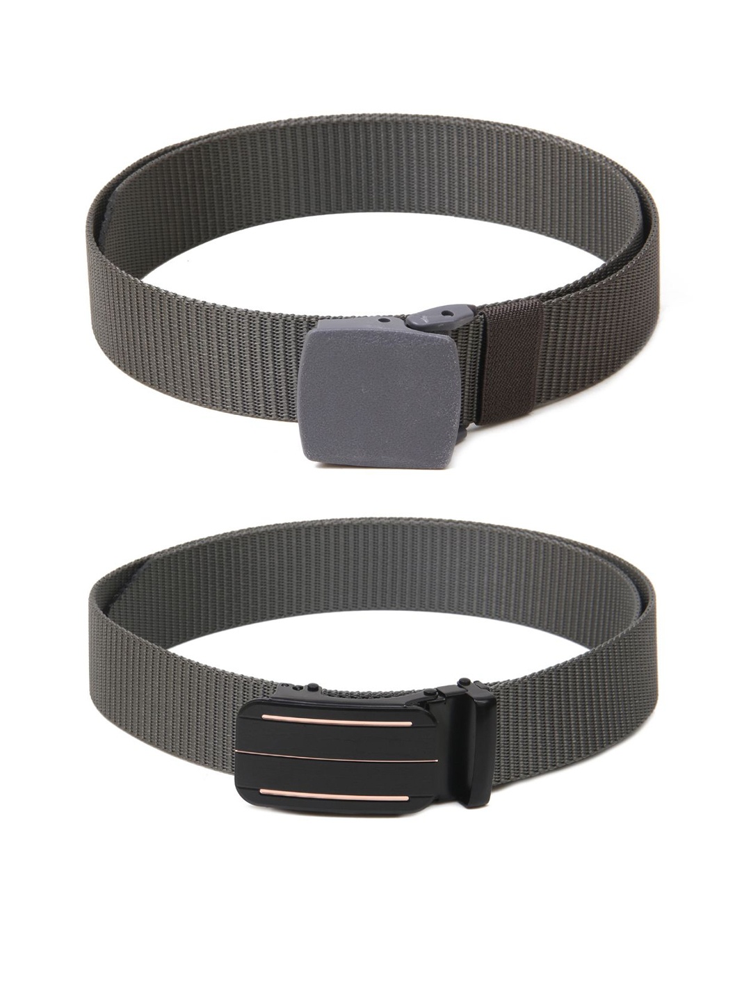 

Calvadoss Girls Set Of 2 Textured Canvas Belt, Grey