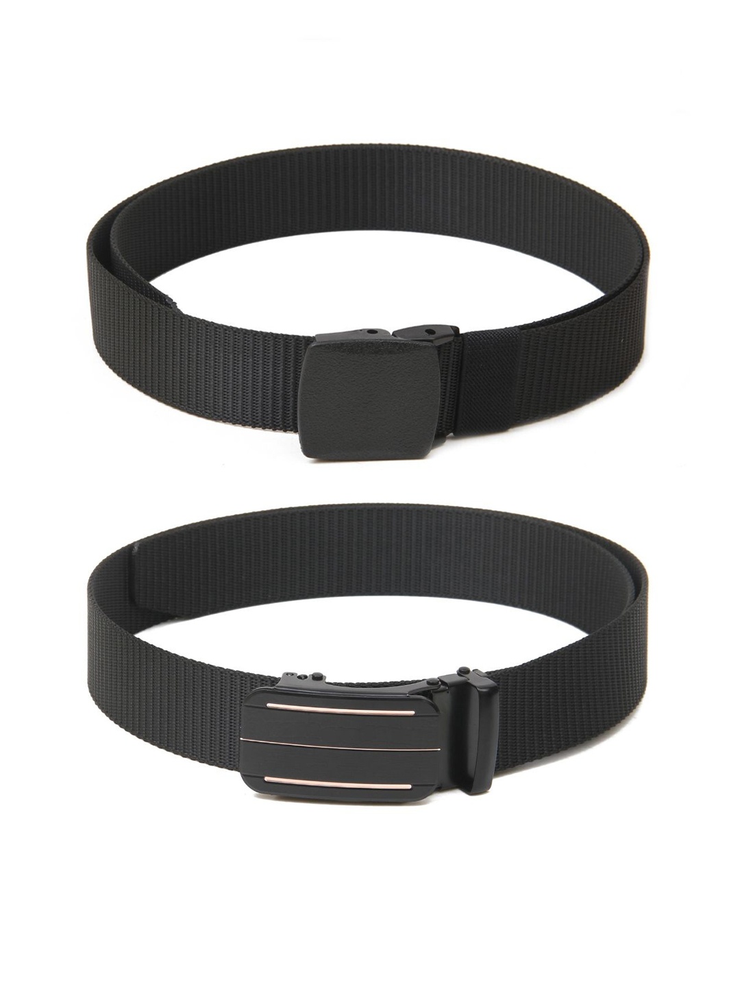 

Calvadoss Girls Set of 2 Textured Belts, Black