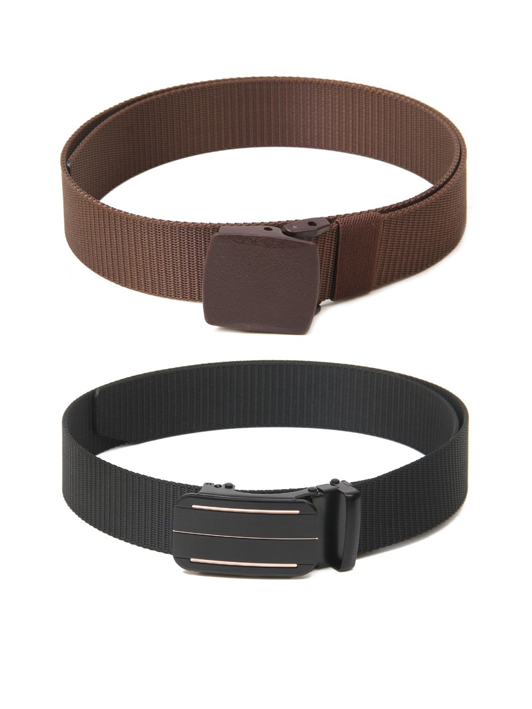 

Calvadoss Girls Set Of 2 Textured Wide Belt, Brown