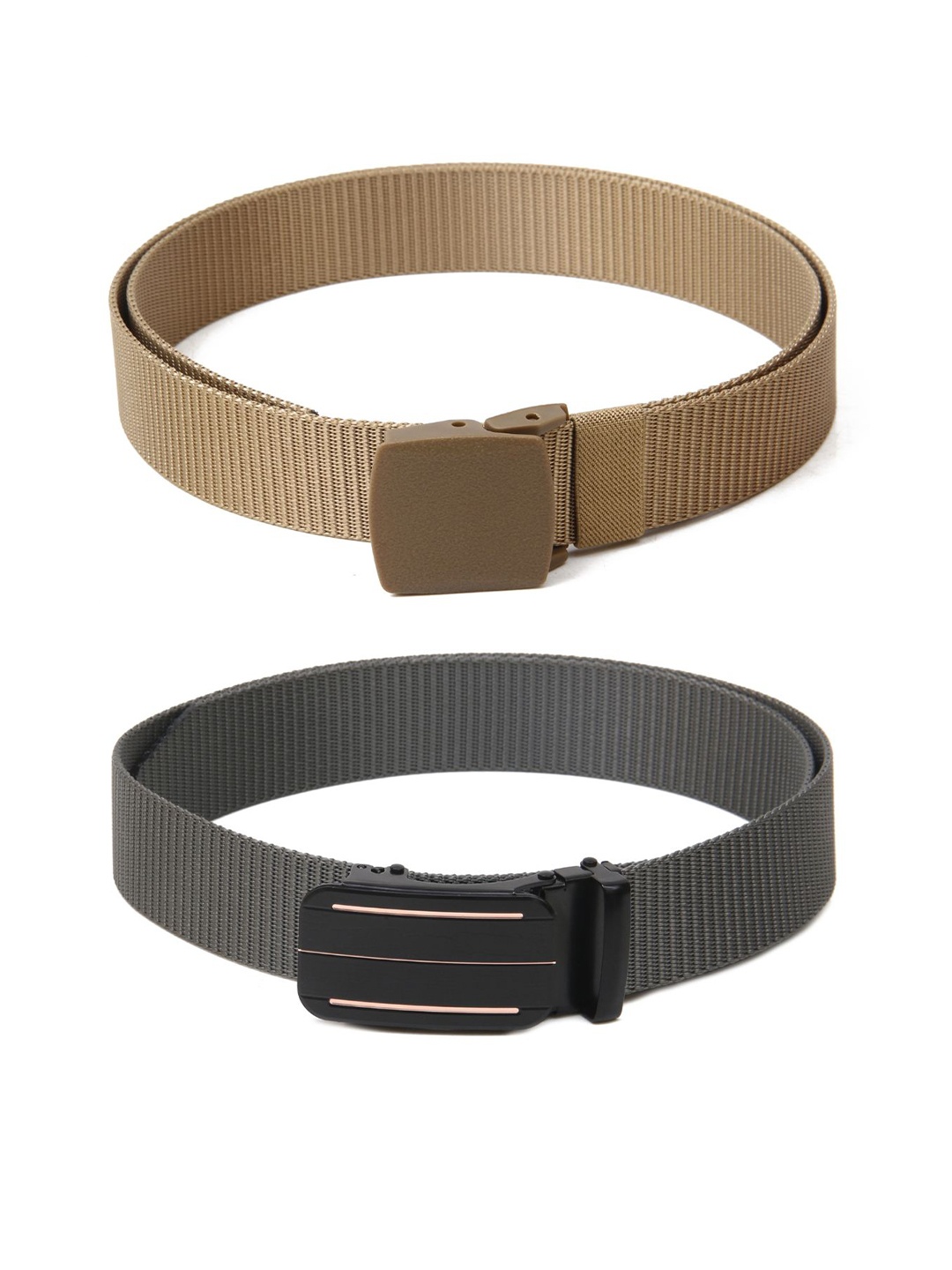 

Calvadoss Girls Set Of 2 Textured Canvas Belts, Beige