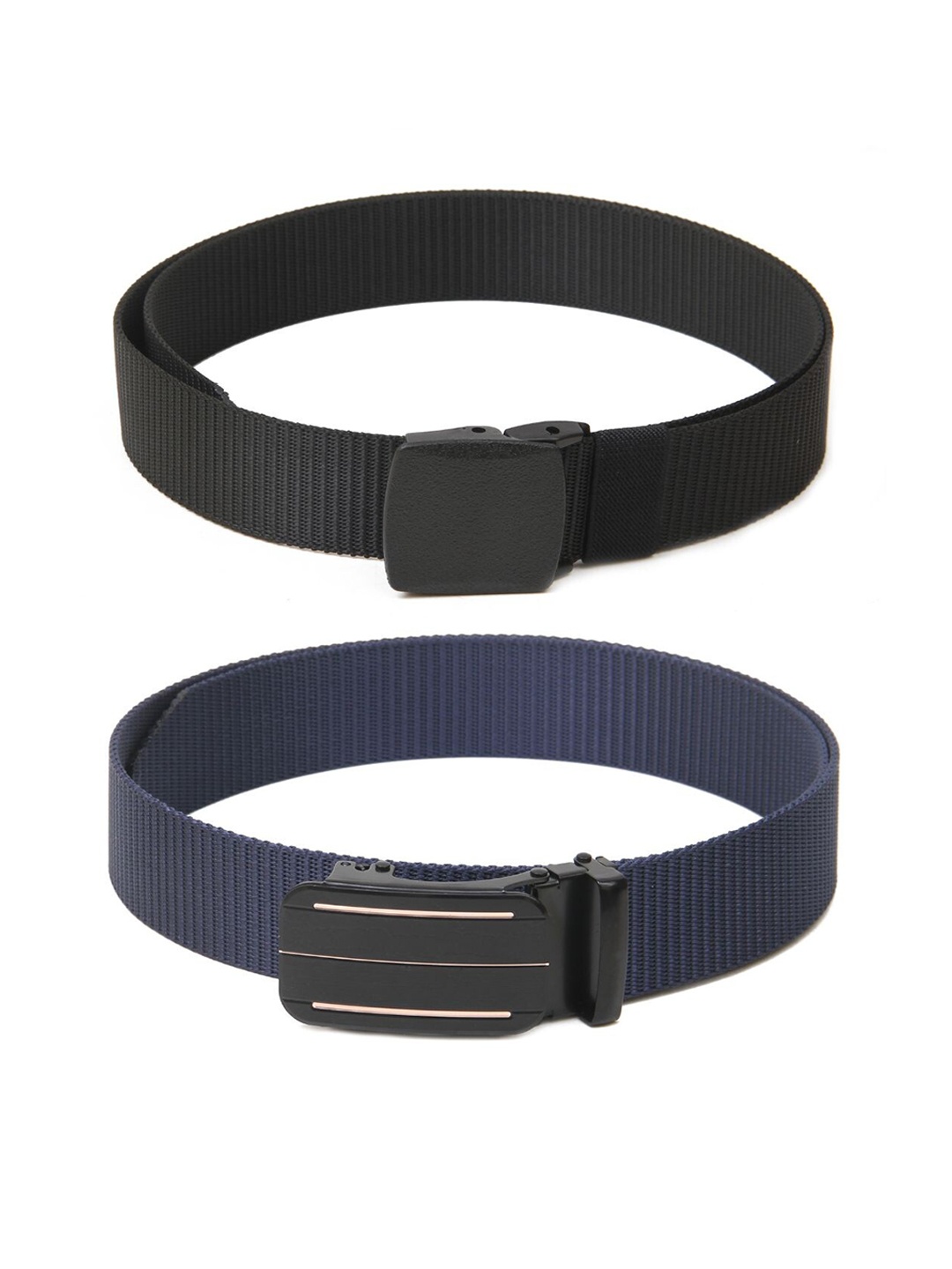

Calvadoss Girls Set Of 2 Textured Canvas Belt, Black