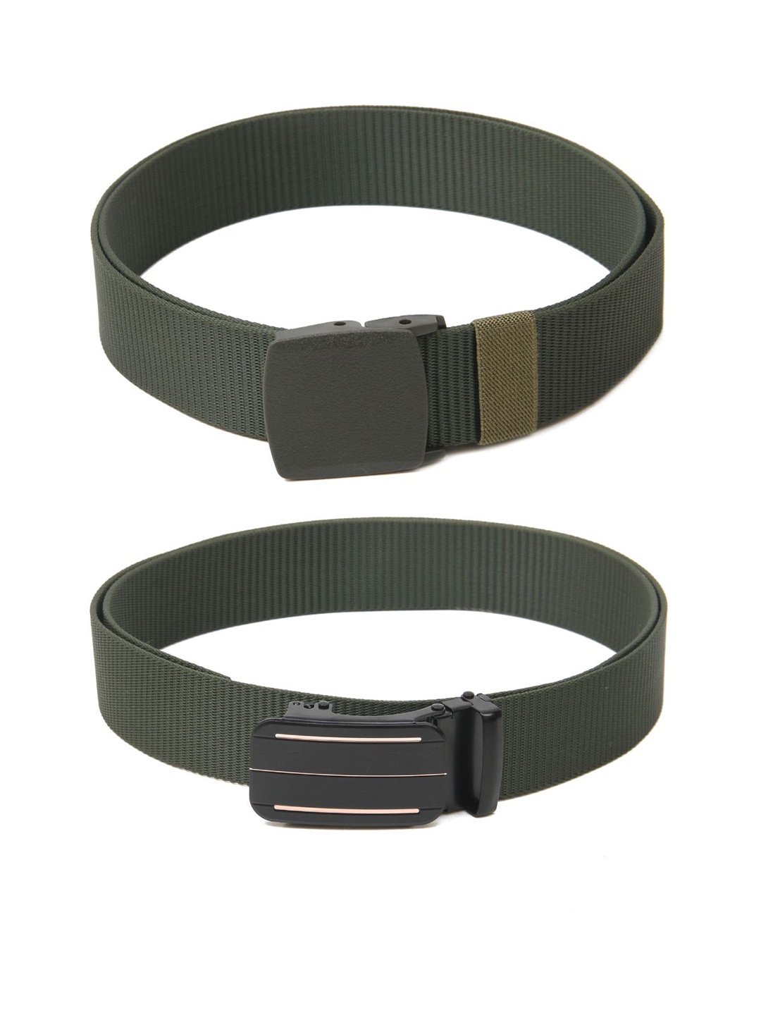 

Calvadoss Girls Set Of 2 Textured Canvas Belts, Green