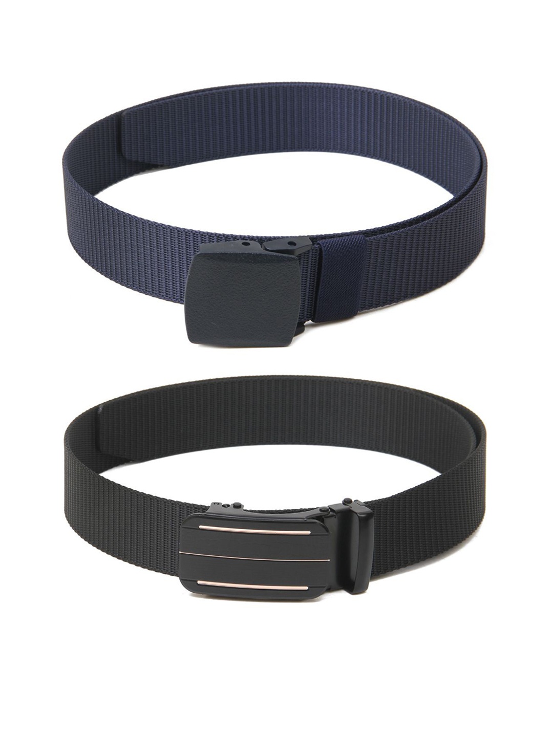 

Calvadoss Girls Set Of 2 Textured Belts, Navy blue