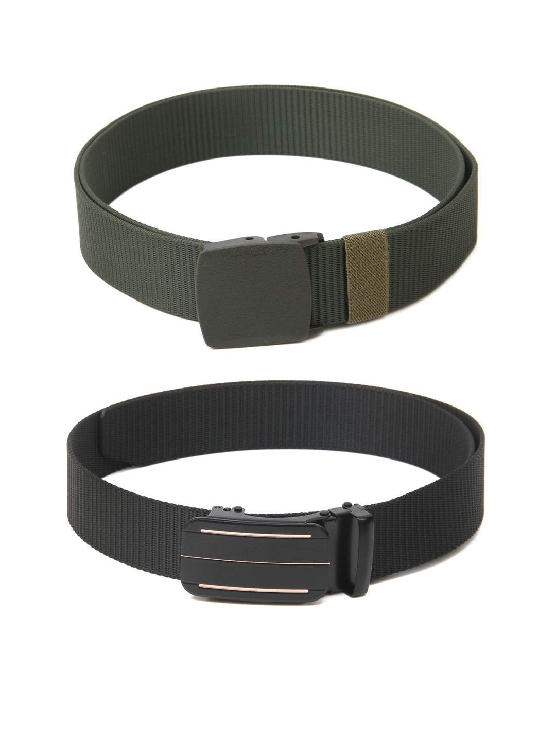 

Calvadoss Girls Set Of 2 Textured Belts, Green