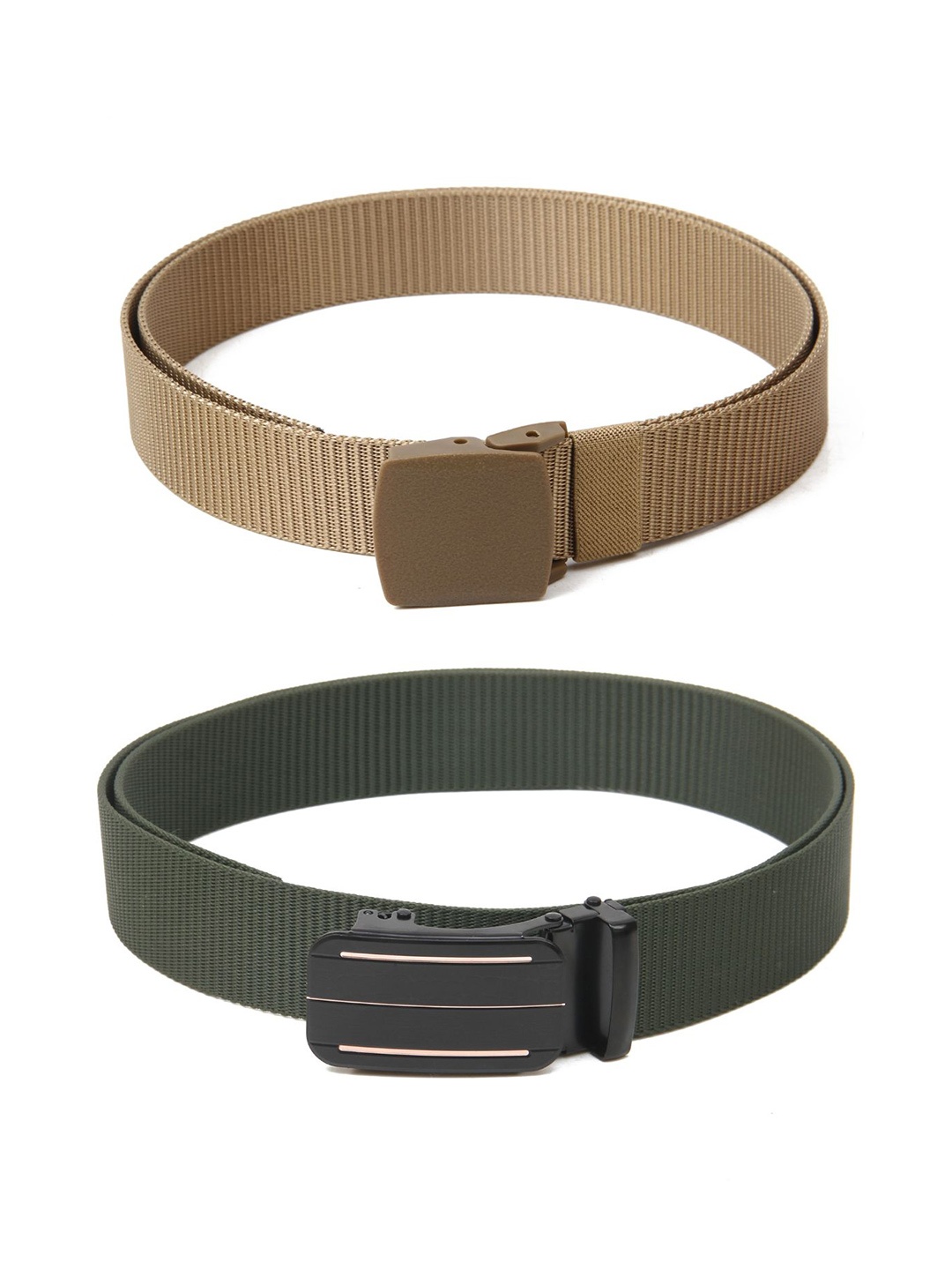 

Calvadoss Girls Set Of 2 Textured Canvas Belts, Beige