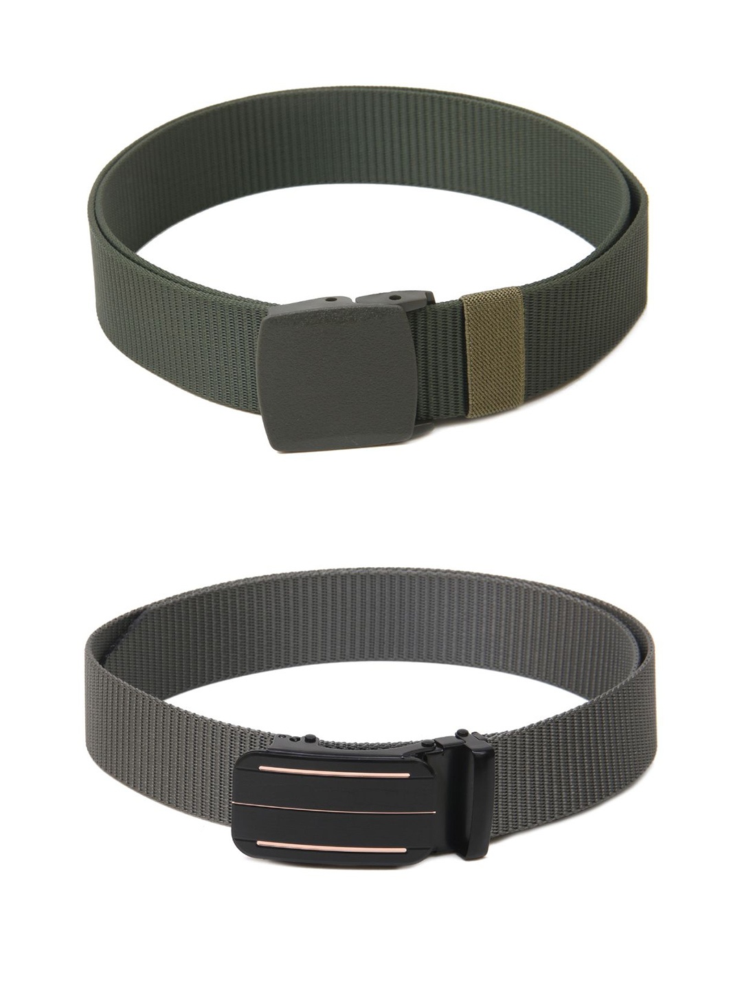 

Calvadoss Girls Set Of 2 Textured Canvas Belts, Green