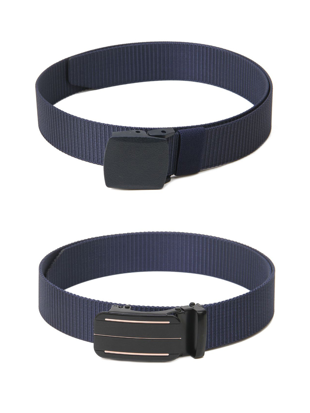 

Calvadoss Girls Set Of 2 Textured Wide Belt, Navy blue