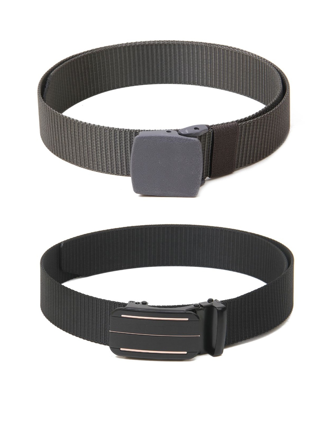 

Calvadoss Girls Set Of 2 Textured Belt, Grey