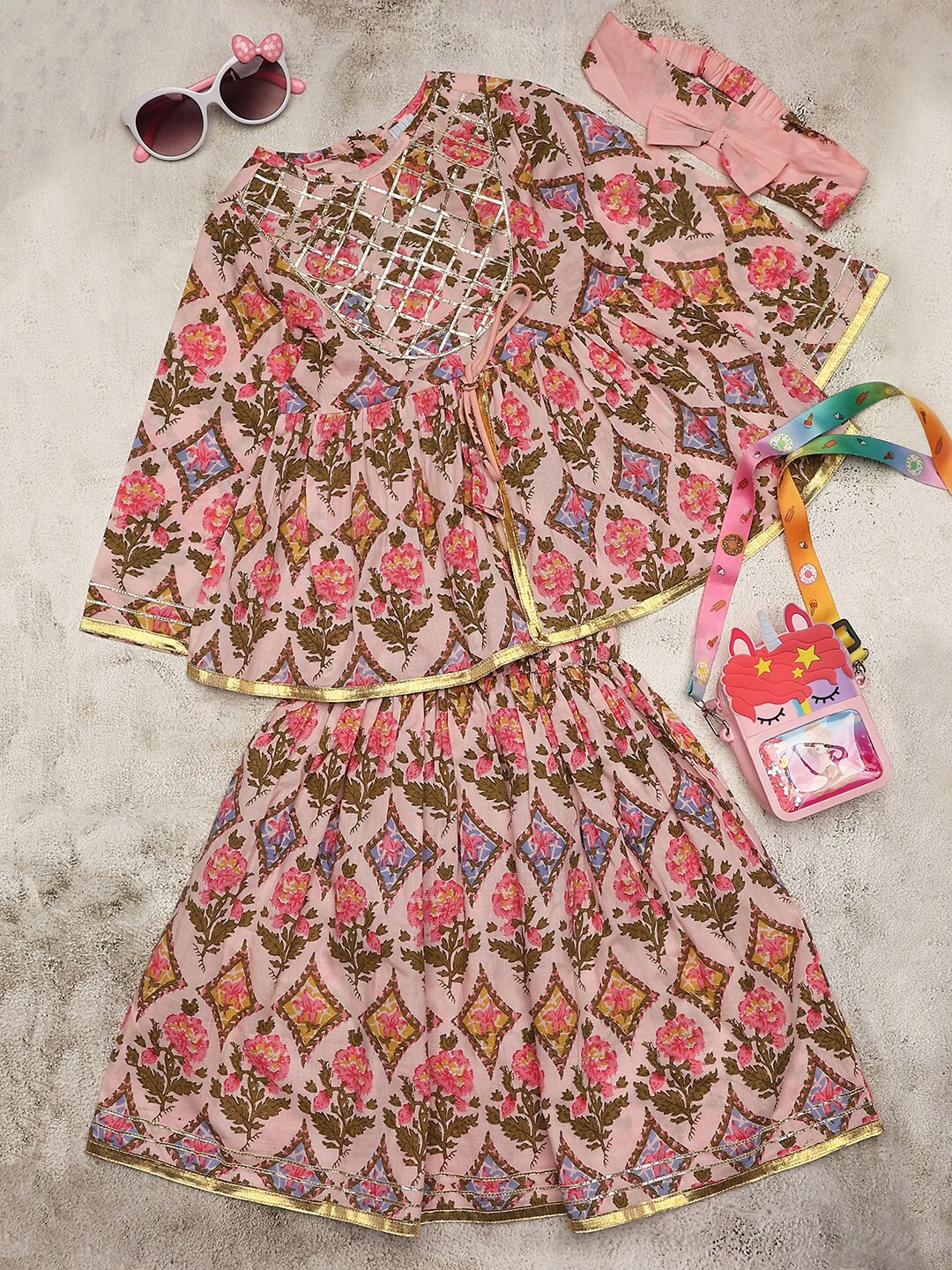 

V-Mart Floral Print Fit & Flare Dress, Pink
