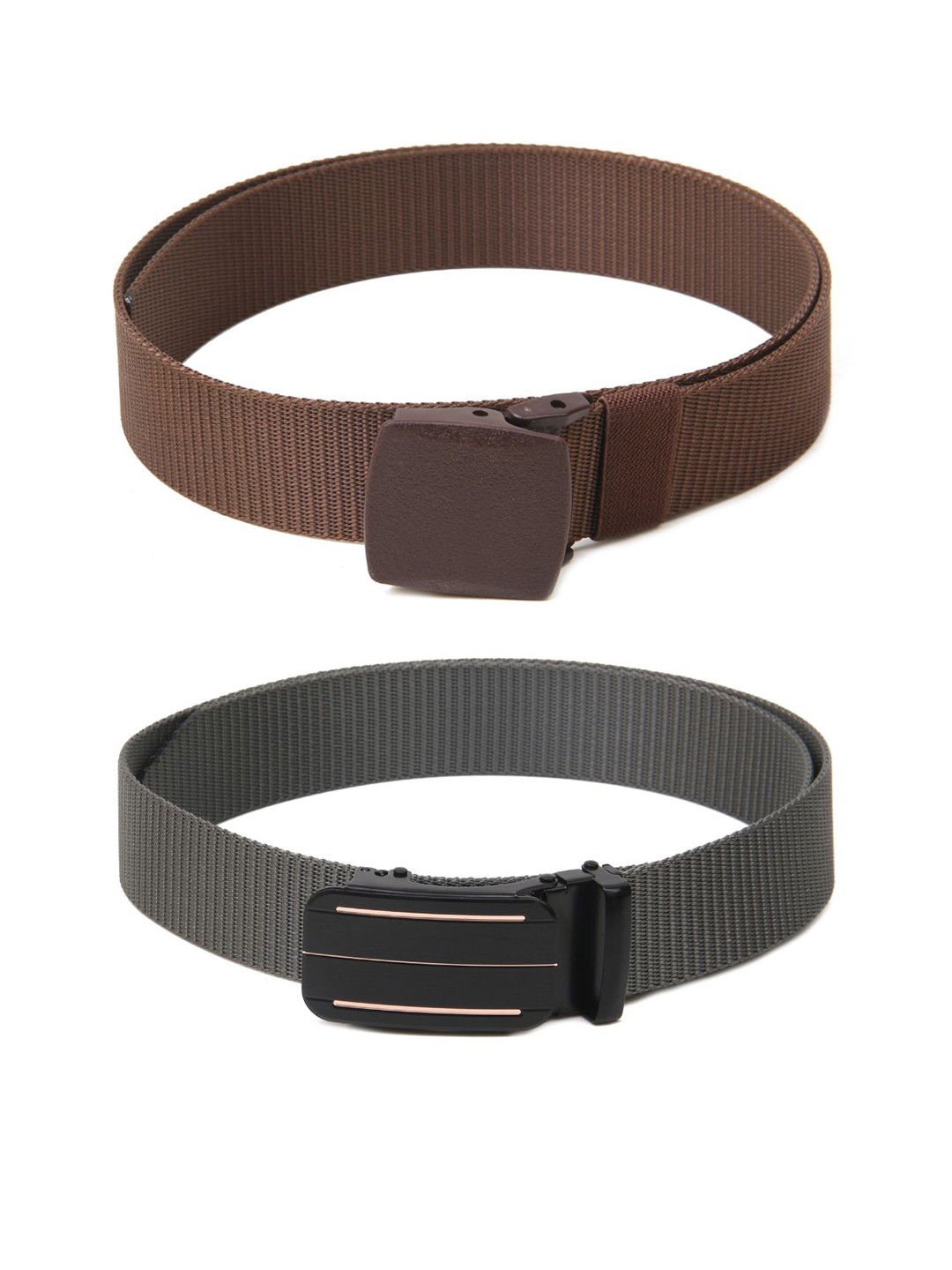 

Calvadoss Men Set Of 2 Textured Belts, Brown