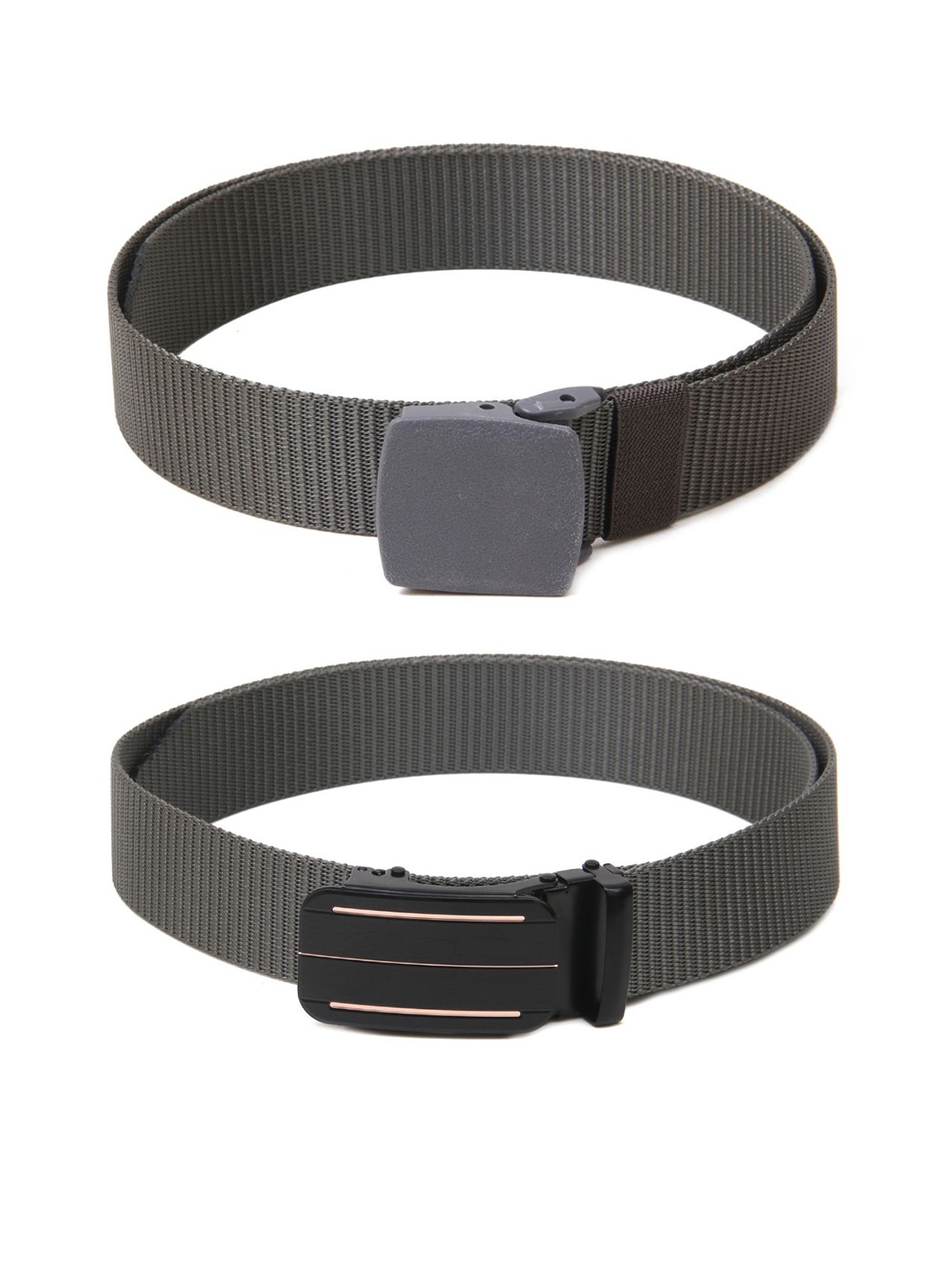 

Calvadoss Men Set Of 2 Textured Canvas Belt, Grey