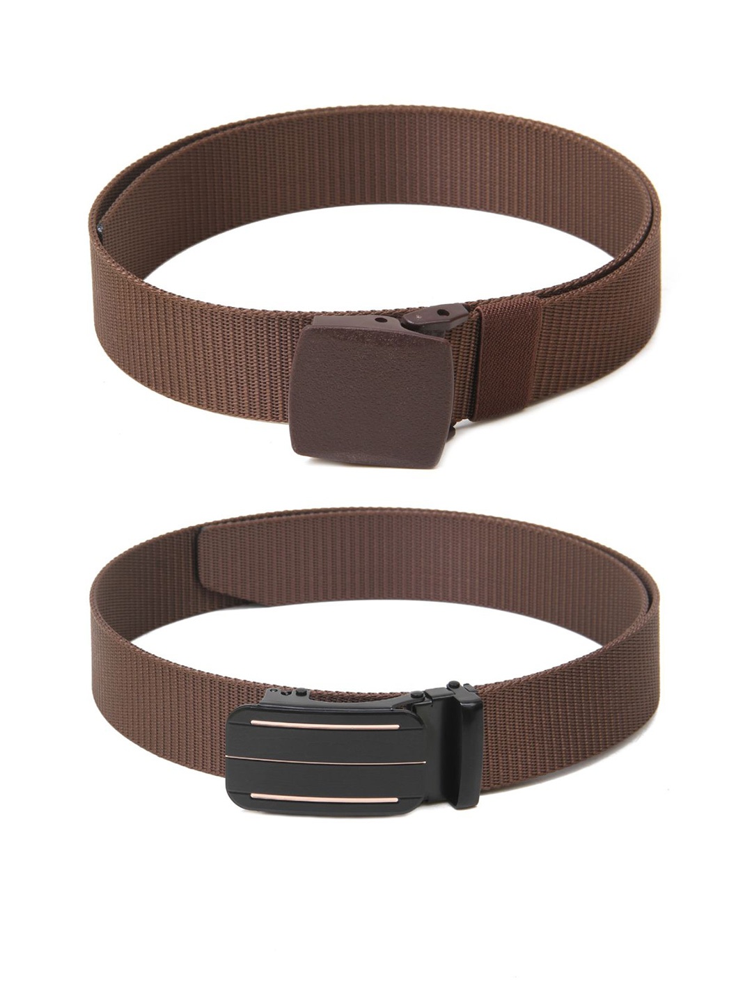 

Calvadoss Men Set of 2 Textured Belts, Brown