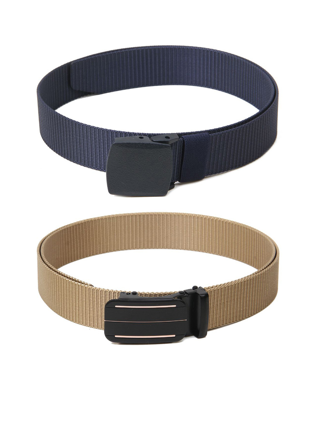 

Calvadoss Men Set of 2 Textured Belt, Navy blue