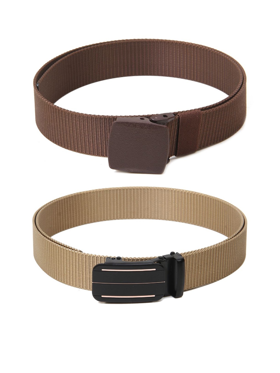 

Calvadoss Men Set of 2 Textured Belts, Brown