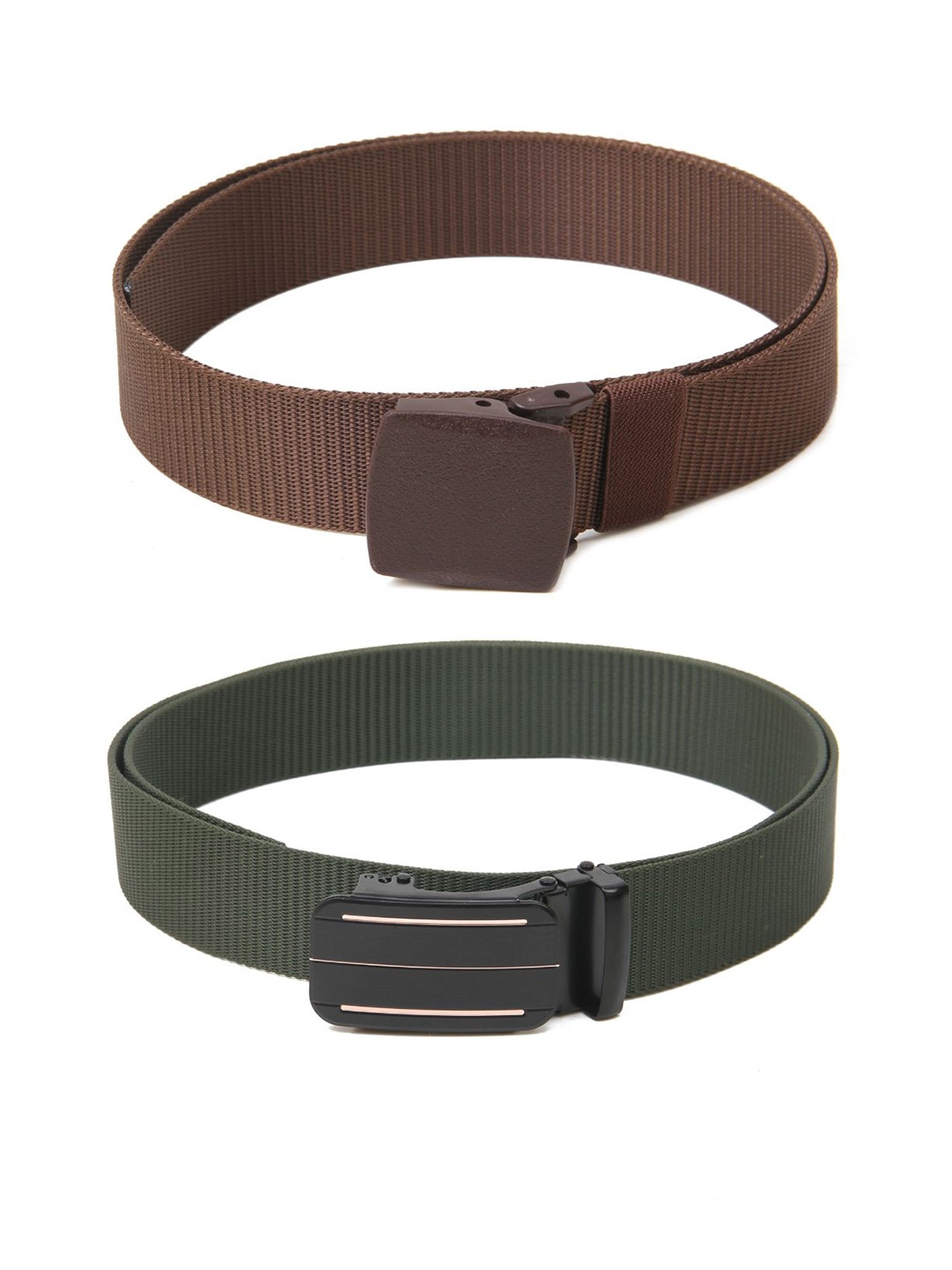 

Calvadoss Men Set of 2 Textured Belt, Brown