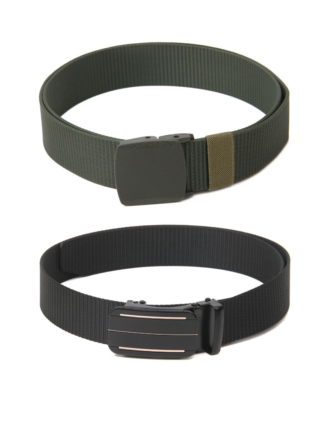 

Calvadoss Men Set of 2 Textured Belt, Green