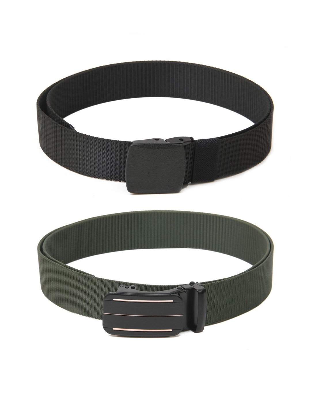 

Calvadoss Men Set of 2 Textured Belt, Black