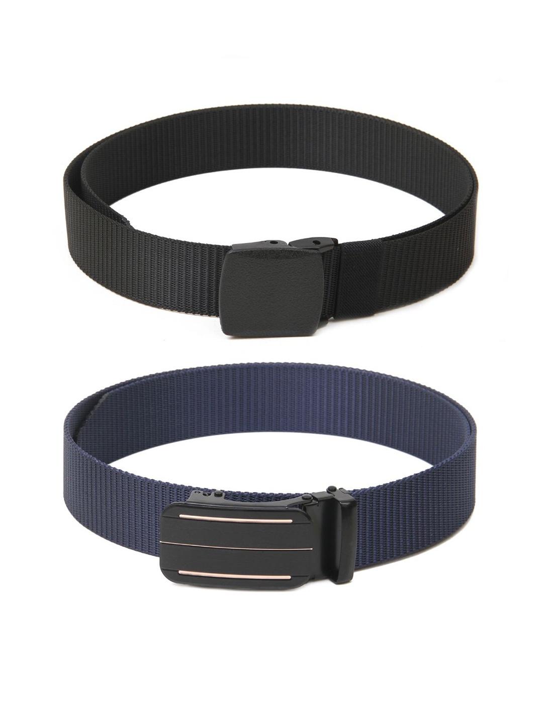 

Calvadoss Set Of 2 Textured Belt, Black