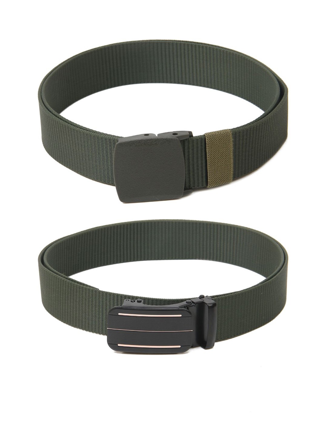 

Calvadoss Men Set Of 2 Textured Canvas Belt, Green