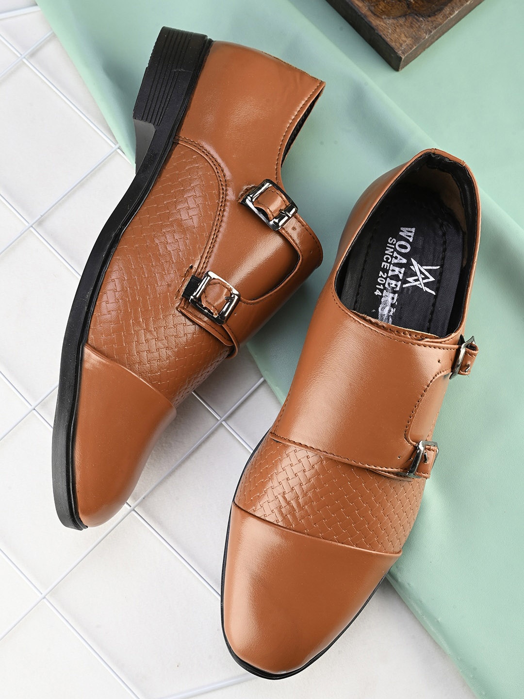 

Woakers Men Formal Monks, Tan