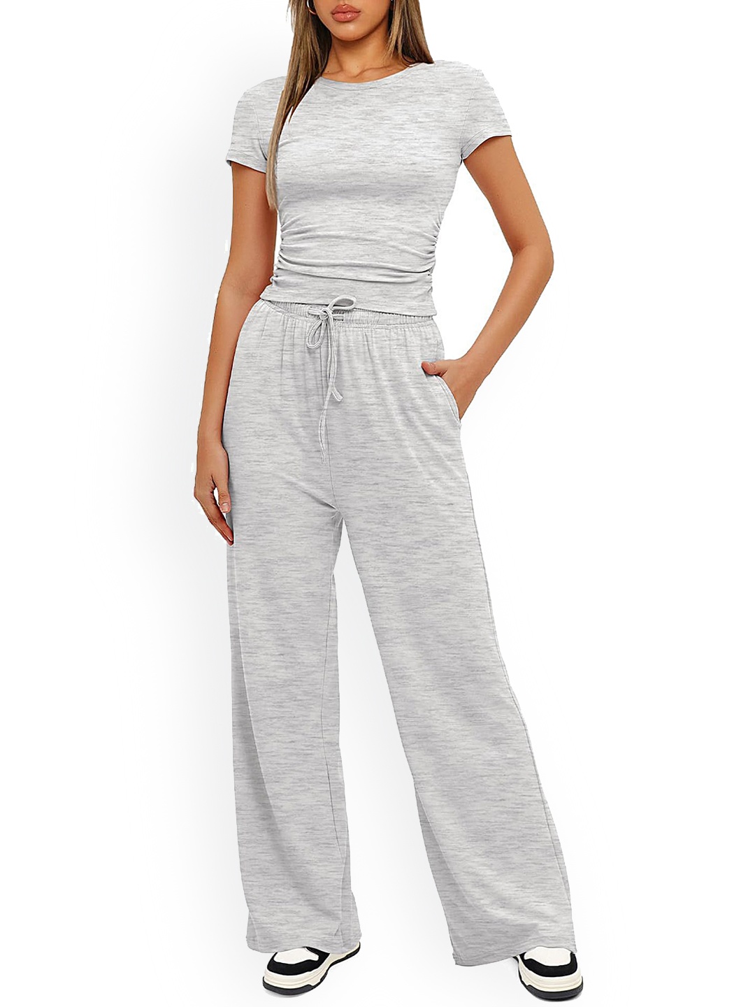 

LULU & SKY Top With Trousers Co-Ords, Grey