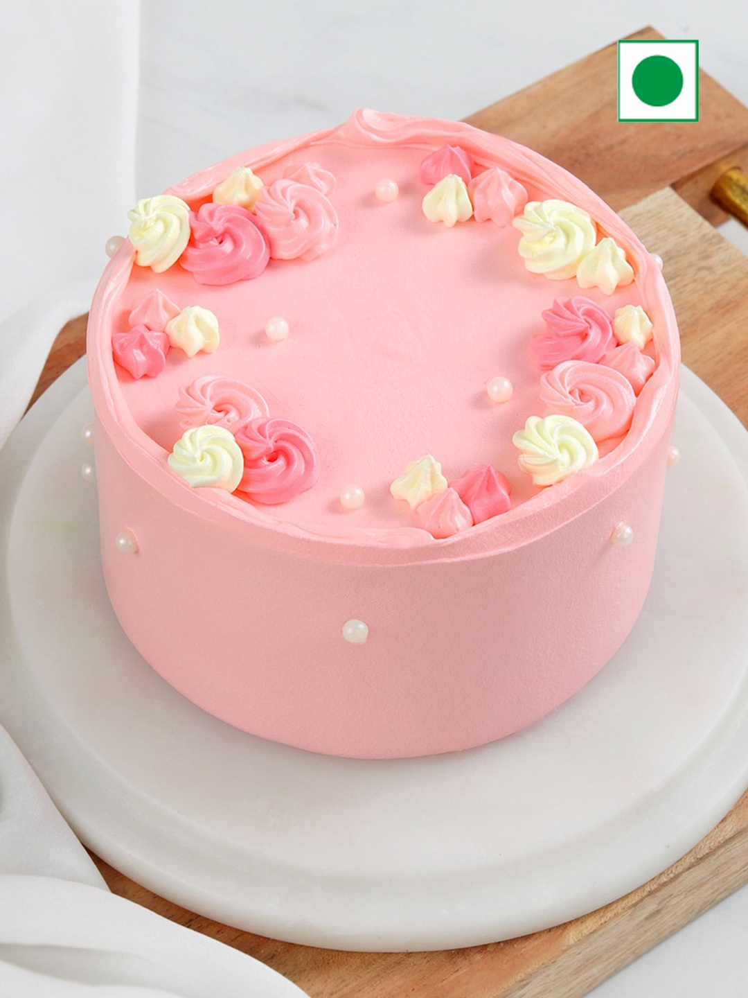 

IGP Floral Treat Pineapple Flavour Eggless Cake 500 Gm, Pink