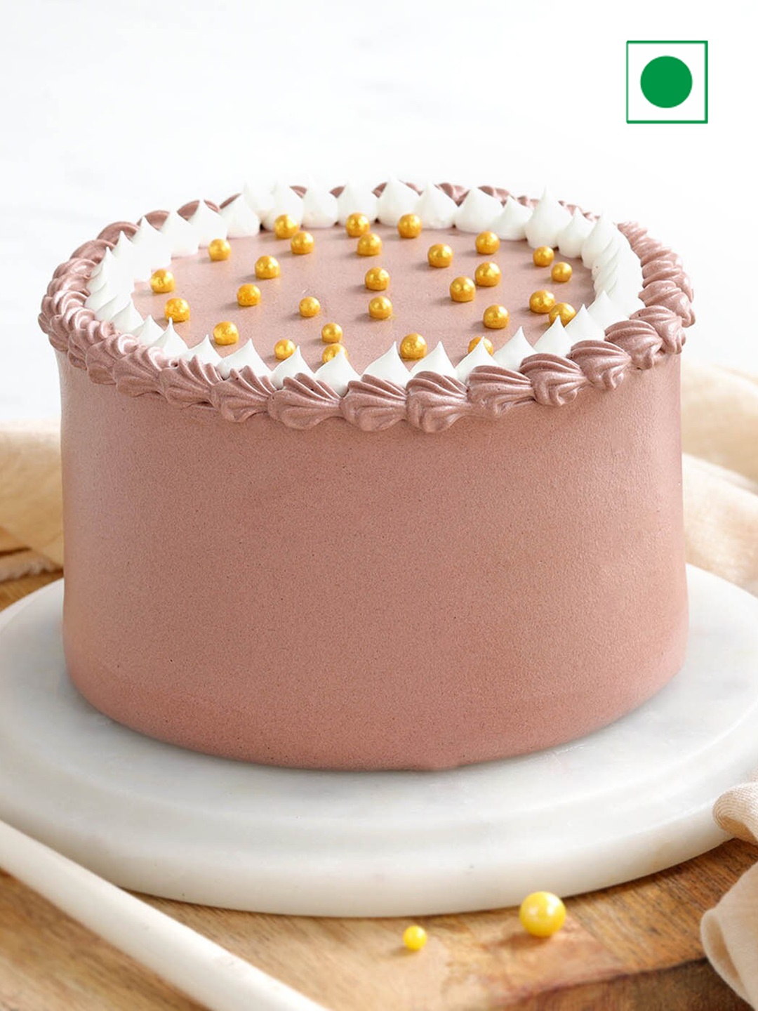 

IGP Chocolate Flavour Eggless Round Cake- 500 Gm, Beige