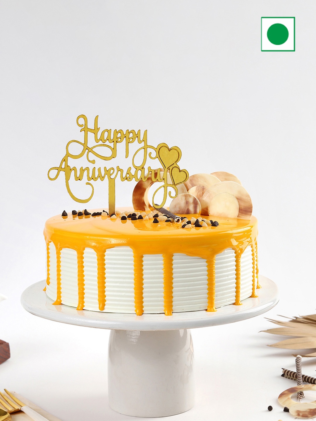 

IGP Butterscotch Flavour Eggless Round Cake- 500gms, White