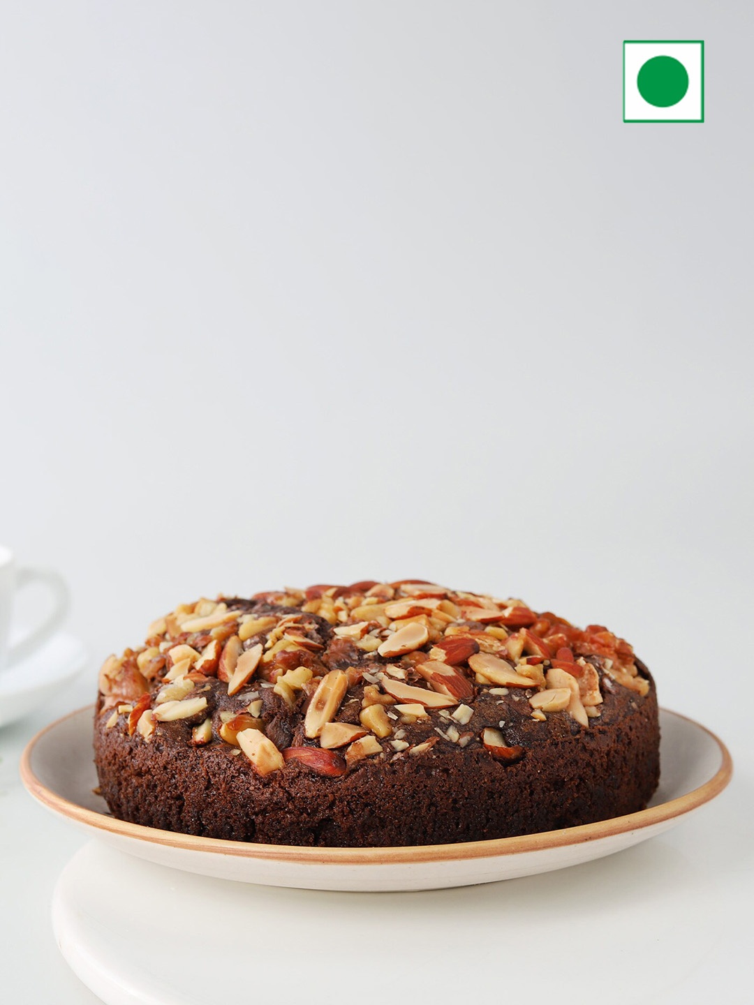 

IGP Choco Almond Chocolate Flavor Eggless Round Dry Cake- 400 Gm, Brown