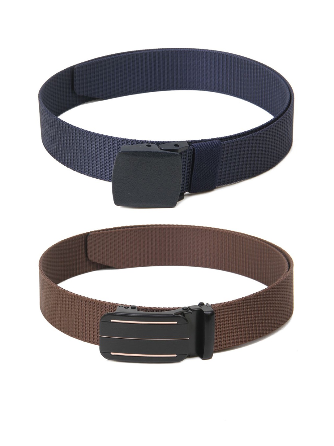 

Calvadoss Girls Set of 2 Textured Belts, Navy blue