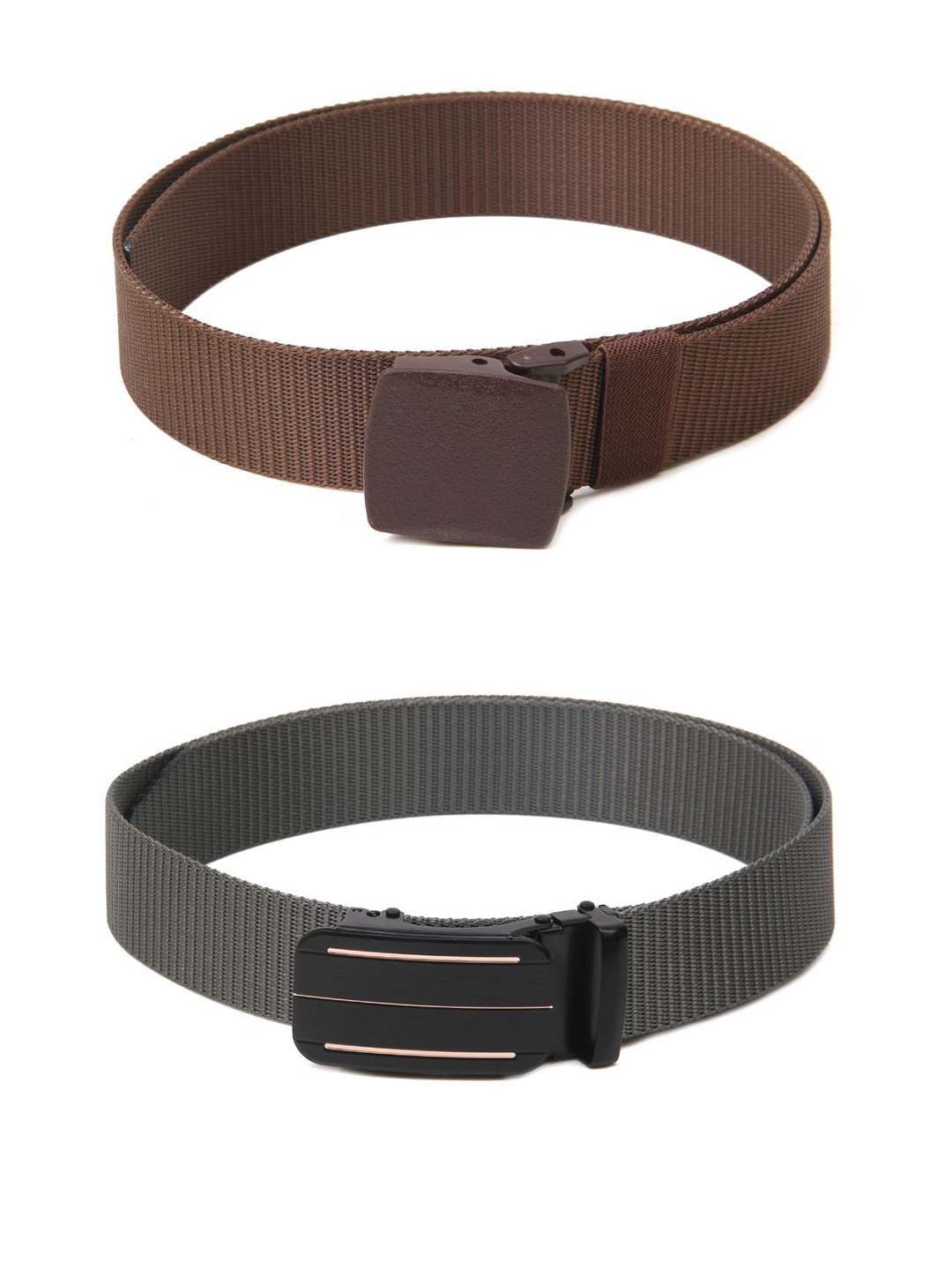 

Calvadoss Girls Set Of 2 Textured Belts, Brown