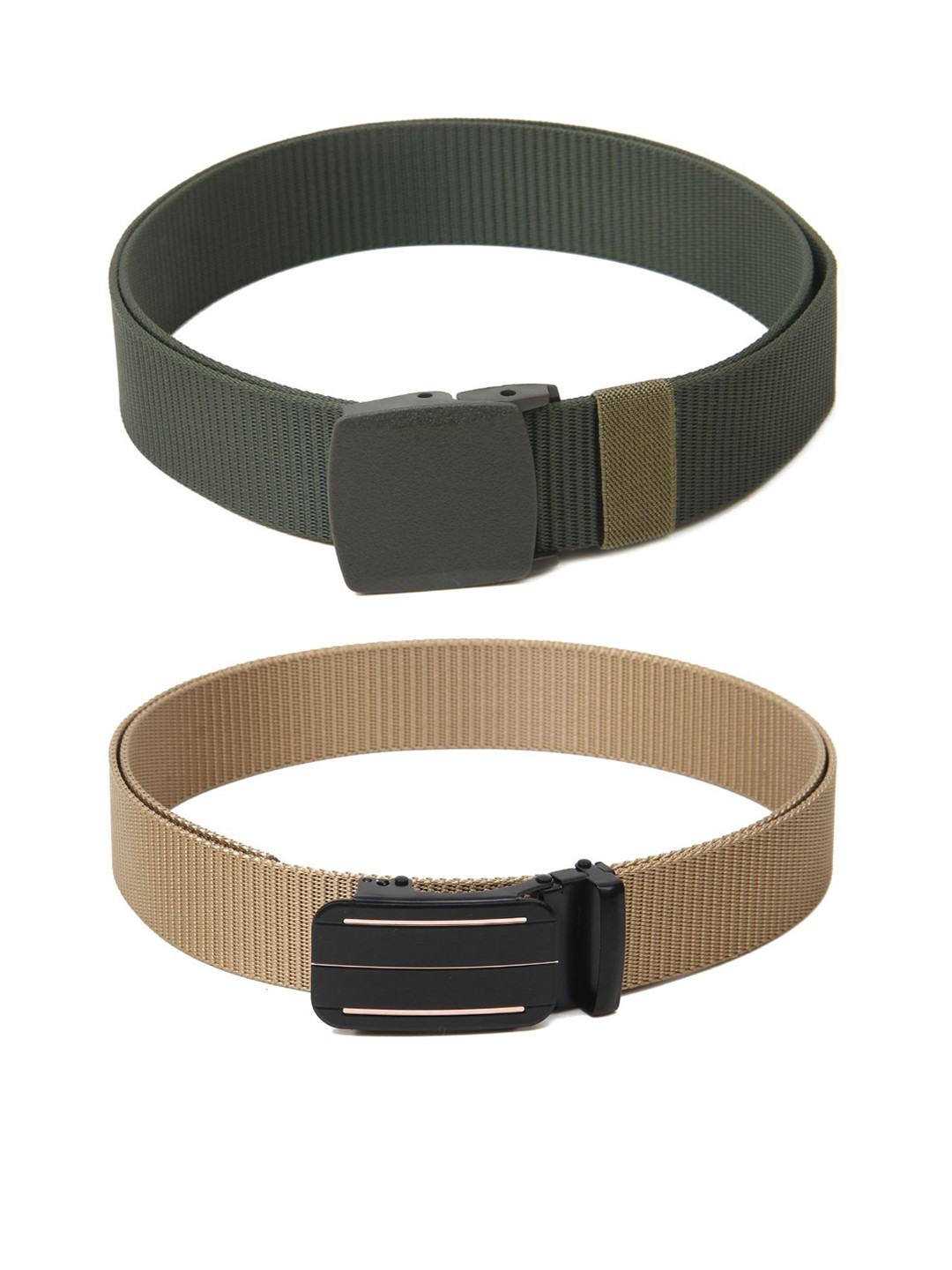 

Calvadoss Girls Set of 2 Textured Belts, Green