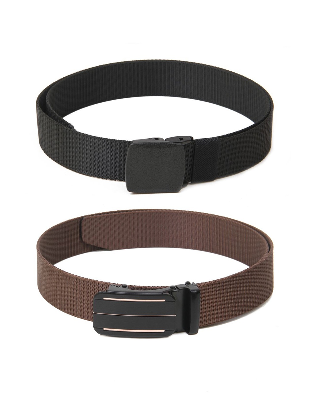 

Calvadoss Girls Set Of 2 Textured Belts, Black