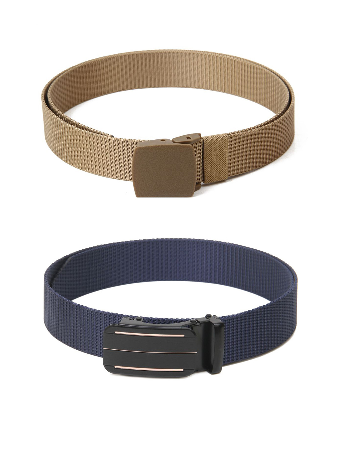 

Calvadoss Girls Set Of 2 Textured Belts, Beige