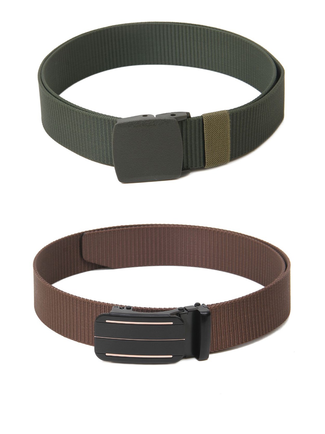 

Calvadoss Girls Set Of 2 Textured Wide Belts, Green