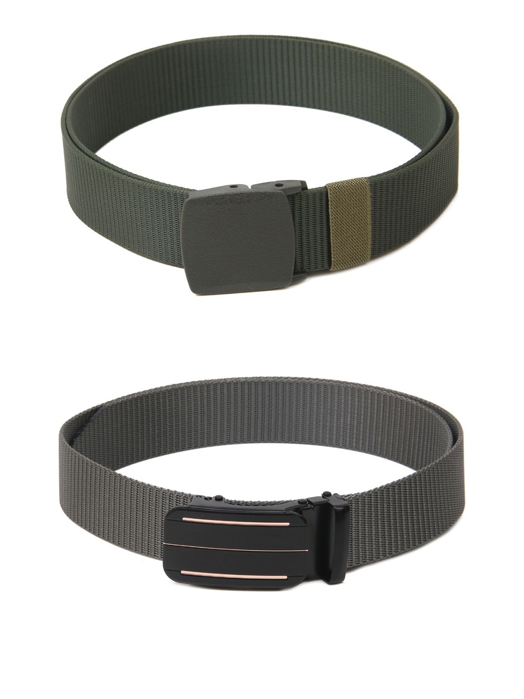 

Calvadoss Girls Set of 2 Textured Belts, Green