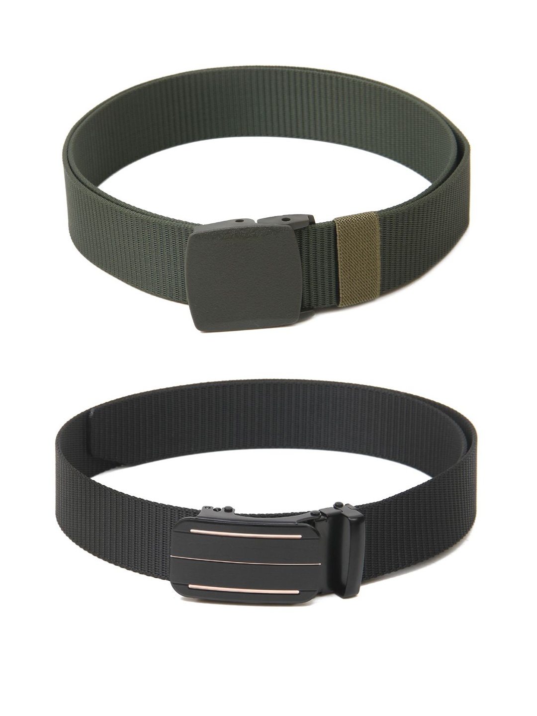 

Calvadoss Girls Set of 2 Textured Belts, Green