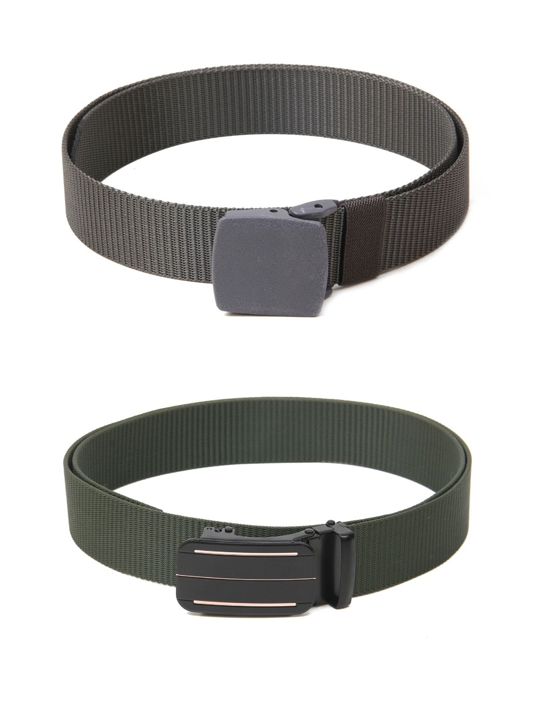 

Calvadoss Girls Set Of 2 Textured Canvas Belt, Grey