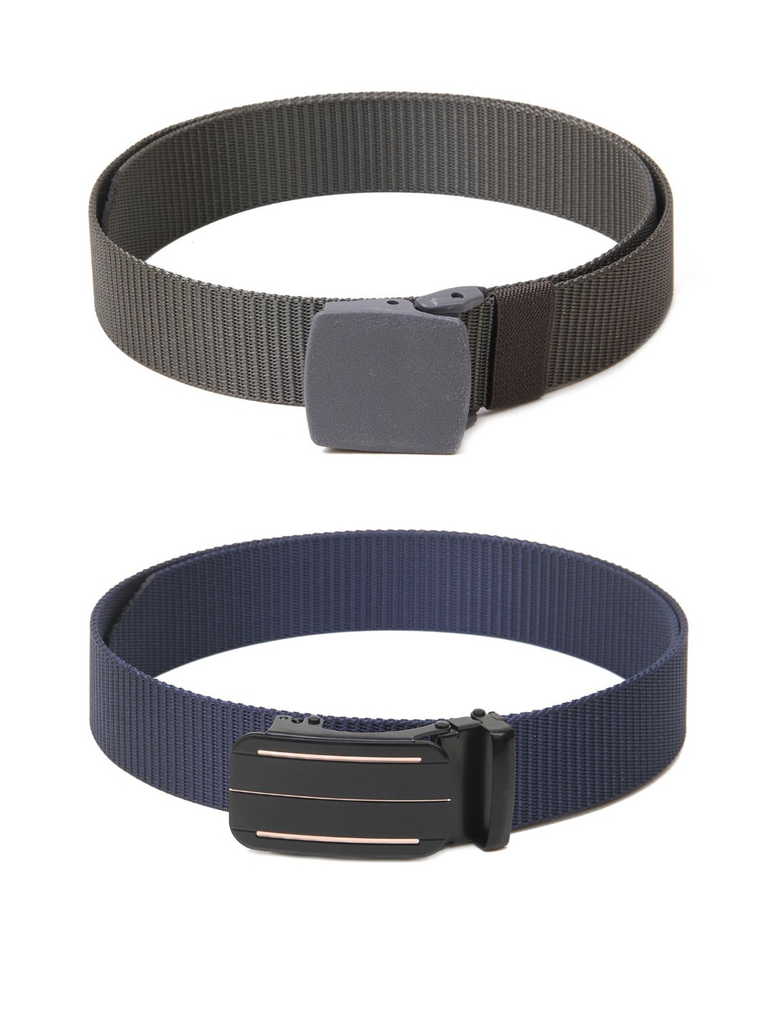 

Calvadoss Girls Set Of 2 Textured Wide Belt, Grey