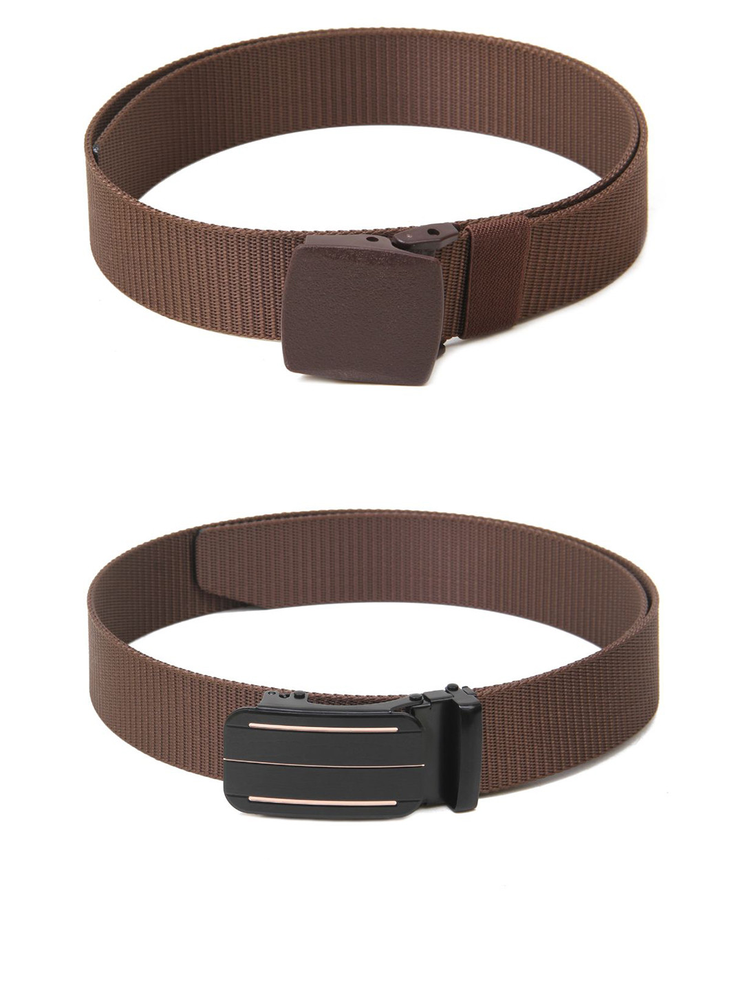 

Calvadoss Girls Set Of 2 Textured Wide Belt, Brown