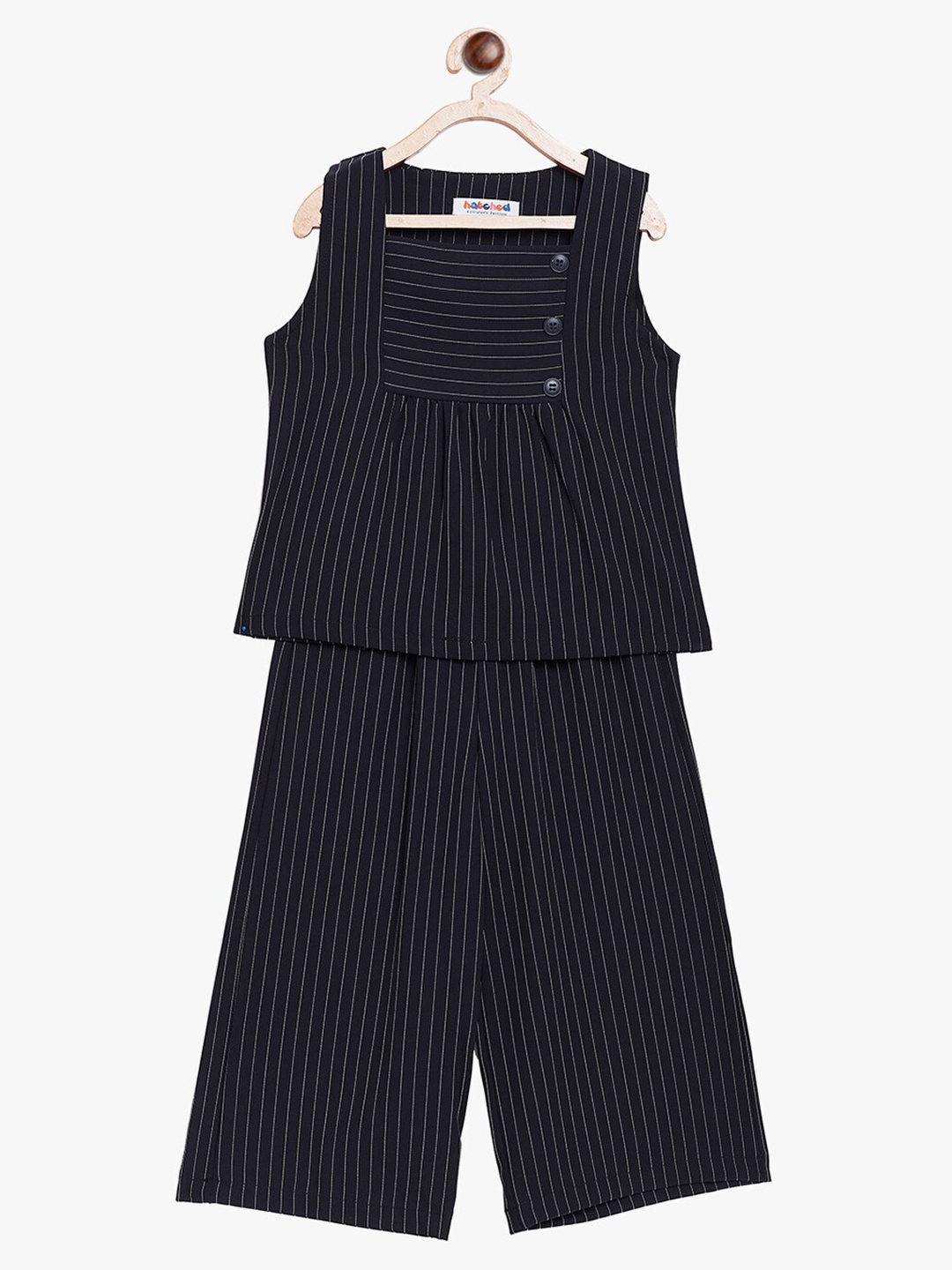 

BAESD Girls Striped Top With Palazzo, Black