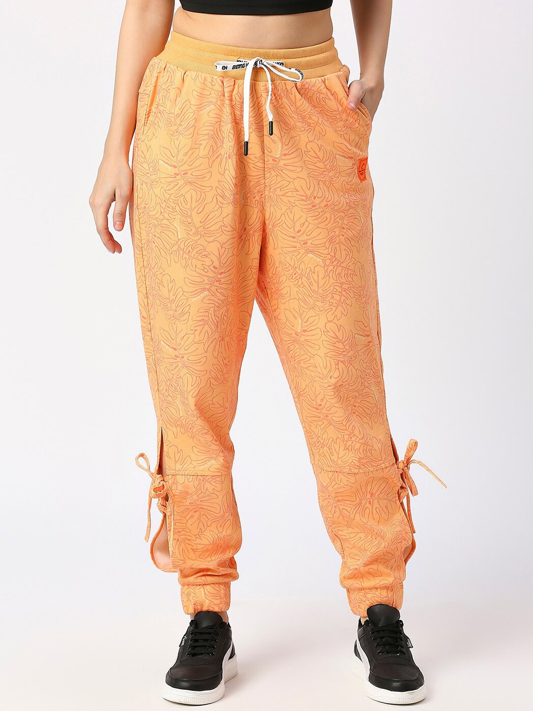 

Being Human Women Floral Printed Joggers, Yellow