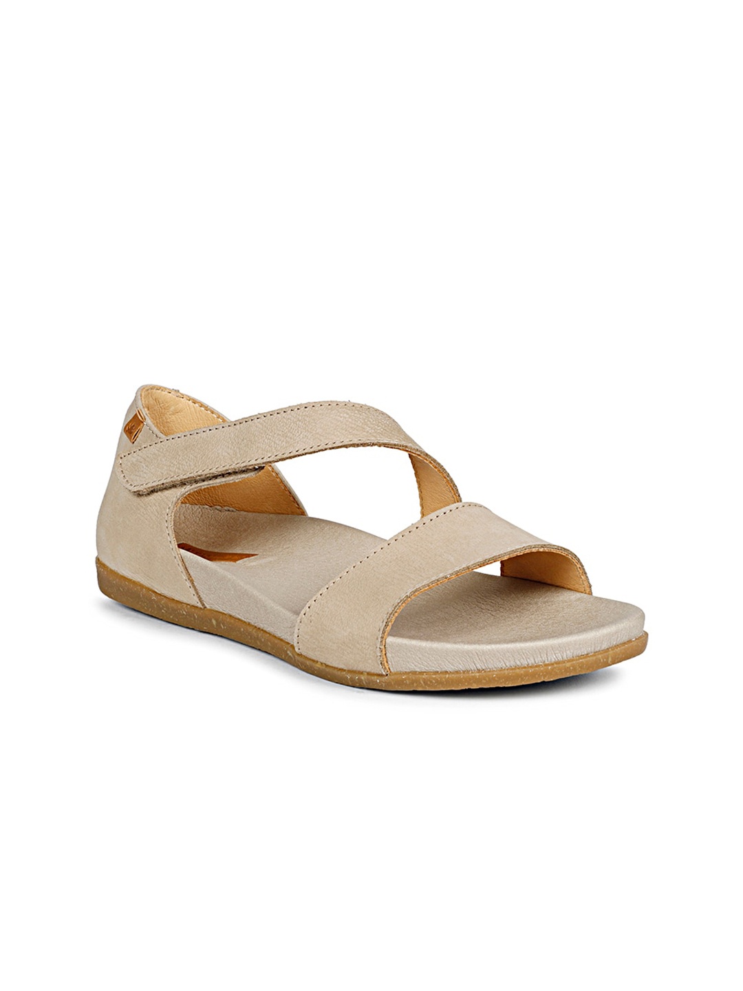 

El Naturalista Leather Open Toe Flats, Beige