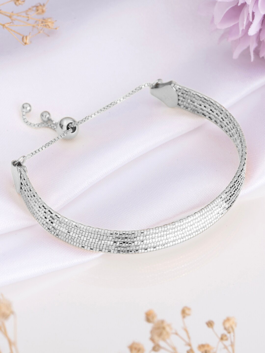 

Zavya 925 Pure Silver Rhodium-Plated Wraparound Bracelet